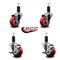 Service Caster 3'' Red Poly Wheel Swivel 1-1/4'' Expanding Stem Caster Set 2 Brakes, 4PK SCC-EX20S314-PPUB-RED-2-TLB-2-114 - alternate 5